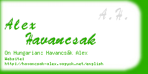 alex havancsak business card