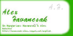 alex havancsak business card